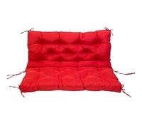 Homesally Garden Bench Seat Cushion, 2/3/4 Seater Waterproof with Backrest Swing Hammock Pad, Outdoor Bench Cushion for Swing, Shoe Storage, Window Seat,red,150 * 100 * 10cm