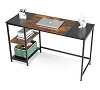 Homesbrand Computer Desk, Home Office Desk with Storage Shelves, Study Writing Table, Desks & Workstation for Home Working, Wood and Metal, 120x50x75cm