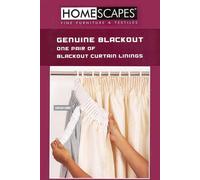 HOMESCAPES Blackout Curtain Lining Pair 3 Pass Coating 100% Ultra Blackout for 66” x 54“ (168 cm x 137 cm) Readymade Curtains Thermal Curtain Lining for Pencil Pleat & Eyelet Curtains