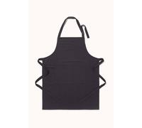 HOMESCAPES Plain Cotton Black Apron with Large Pocket and Adjustable Straps - 80 x 85 cm
