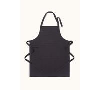 HOMESCAPES Plain Cotton Black Apron with Large Pocket and Adjustable Straps - 80 x 85 cm