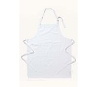 HOMESCAPES Plain Cotton White Apron with Large Pocket and Adjustable Straps - 80 x 85 cm
