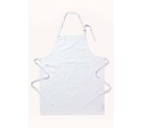 HOMESCAPES Plain Cotton White Apron with Large Pocket and Adjustable Straps - 80 x 85 cm