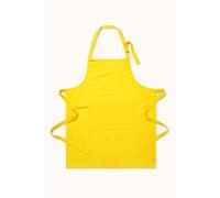 HOMESCAPES Plain Cotton Yellow Apron with Large Pocket and Adjustable Straps - 80 x 85 cm