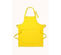 Homescapes 100% Cotton Apron With Pocket - Adjustable & Machine Washable In Yellow Yellow One Size