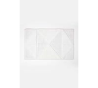 Homescapes 100% Cotton White Bath Mat Tufted Geometric Design, 50 X 80 Cm