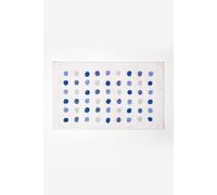 Homescapes Blue And White 100% Cotton Bath Mat Tufted Polka Dot Design, 50 X 80 Cm