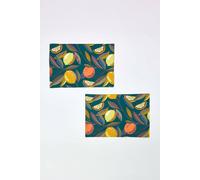 Homescapes 100% Cotton Citrus Placemats, Set Of 2 Multi One Size