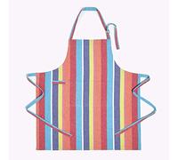 HOMESCAPES 100% Cotton Multi Striped Chef Apron 80cm x 110cm (31" x 43") Adult Size Machine washable