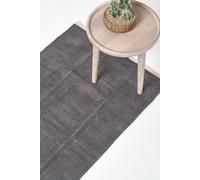 100% Cotton Plain Chenille Hall Runner, 66 x 200 cm Homescapes Dark Grey 66cm x 200cm