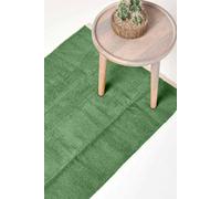 Homescapes 100% Cotton Plain Chenille Hall Runner, 66 X 200 Cm In Dark Olive Dark Olive 66cm x 200cm