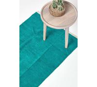 Homescapes 100% Cotton Plain Chenille Hall Runner, 66 X 200 Cm In Green Green