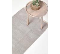 Homescapes 100% Cotton Plain Chenille Hall Runner, 66 X 200 Cm In Light Grey Light Grey 66cm x 200cm