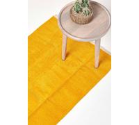 Homescapes 100% Cotton Plain Chenille Hall Runner, 66 X 200 Cm In Mustard Mustard