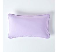 HOMESCAPES - 100% Cotton Plain Mauve Cushion Cover - 30 x 50 cm Rectangular - 12 x 20 Inches - Mauve Purple - Sofa Cushion Pillow Cover - Washable