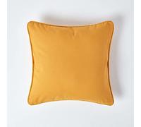 HOMESCAPES - 100% Cotton Plain Mustard Yellow Cushion Cover - 45 x 45 cm Square - 18 x 18 Inches - Sofa Cushion Pillow Cover - Washable