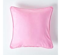 HOMESCAPES - 100% Cotton Plain Pink Large Cushion Cover - 60 x 60 cm Square - 24 x 24 Inches - Soft Baby Pink- Sofa Cushion Pillow Cover - Washable
