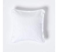 HOMESCAPES - 100% Cotton Plain White Cushion Cover - 45 x 45 cm Square - 18 x 18 Inches - White - Sofa Cushion Pillow Cover - Washable