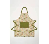 Homescapes 100% Cotton Song Bird Apron In Green Green One Size