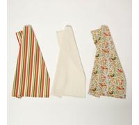 Homescapes 100% Cotton Song Bird Tea Towels, Pack Of 3