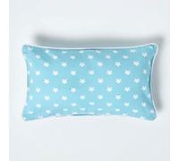 Homescapes Cotton Stars Cushion Cover in Blue | Size: 30 cm x 50 cm Homescapes Blue 30 cm x 50 cm