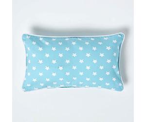 HOMESCAPES - 100% Cotton - Star - Cushion Cover - 30 x 50 cm Rectangular - 12 x 20 Inches - Blue White - 100% Cotton Sofa Pillow Cushion Cover - Washable
