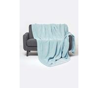 Homescapes 100% Cotton Throw Soft, Stylish & Machine Washable in Teal | Size: 150 cm x 200 cm Homescapes Teal 150 cm x 200 cm