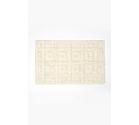 Homescapes Tufted Tile Bath Mat Cream Cotton Blend 50 X 80 Cm