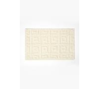 100% Cotton Tufted Tile Bath Mat Homescapes Beige One Size