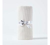 HOMESCAPES - 100% Organic Cotton Waffle Baby Blanket - Natural - Cot Size 90 x 112 cm - Super Soft Combed Cotton