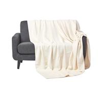 HOMESCAPES - 100% Organic Cotton Waffle Blanket - Natural - Super King Bed Size 280 x 230 cm - Super Soft Combed Cotton Blanket Throw