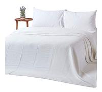 HOMESCAPES - 100% Organic Cotton Waffle Blanket - White - Single Bed Size 178 x 228 cm - Super Soft Combed Cotton Blanket Throw