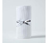 HOMESCAPES - 100% Organic Cotton Waffle Throw - White - 125 x 150 cm - Super Soft Combed Cotton