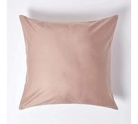 HOMESCAPES 1000 Thread Count Egyptian Cotton Beige 60 x 60 cm Pillowcase Euro Size Luxury Pillow Case Pack of 2