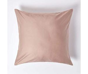 HOMESCAPES 1000 Thread Count Egyptian Cotton Beige 80 x 80 cm Pillowcase Euro Size Luxury Pillow Case