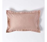 HOMESCAPES 1000 Thread Count Egyptian Cotton Beige Oxford Size Pillowcase Pack of 2