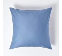 HOMESCAPES 1000 Thread Count Egyptian Cotton Blue 80 x 80 cm Pillowcase Euro Size Luxury Pillow Case Pack of 2