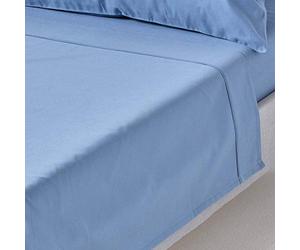 HOMESCAPES 1000 Thread Count Egyptian Cotton Blue Flat Sheet King Size Luxury Bed Sheet