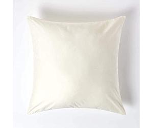 HOMESCAPES 1000 Thread Count Egyptian Cotton Cream 80 x 80 cm Pillowcase Euro Size Luxury Pillow Case