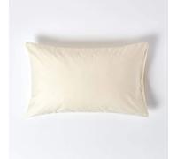 HOMESCAPES 1000 Thread Count Egyptian Cotton Cream Standard Size Pillowcase Luxury Housewife Pillow Case Pack of 2