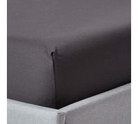 HOMESCAPES 1000 Thread Count Egyptian Cotton Grey Deep Fitted Sheet (12”) Single Luxury Bed Sheet with Fully Elasticated Skirt