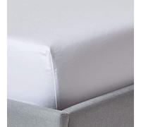 HOMESCAPES 1000 Thread Count Egyptian Cotton White Deep Fitted Sheet (12”) Double Luxury Bed Sheet with Fully Elasticated Skirt