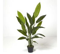 HOMESCAPES 140 cm Tall Artificial Heliconia Plant in Pot Faux Artificial Tree with Real Touch Leaves for Indoor Decoration