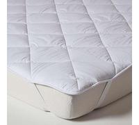 HOMESCAPES 140 x 200 cm Euro Double Super Fill Mattress Topper Extra Thick 500 GSM Hypoallergenic Oeko-Tex Certified Topper with 100% Cotton 200 Thread Count Cover & Elasticated Corner Straps