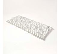 Homescapes 2 Seater Grey Stripe Bench Cushion With 100% Cotton Cover, 108 X 42 Cm