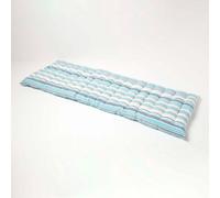 HOMESCAPES Blue Stripe Garden Bench Cushion 2 Seater Seat Pad for Patio Furniture Kitchen or Dining Bench Indoor & Outdoor Use Comfortable 100% Cotton “New England” Style Thick Cushion 108 cm Wide