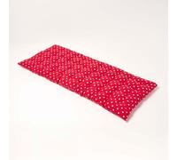 Homescapes 2 Seater Red Polka Dot Bench Cushion With 100% Cotton Cover, 108 X 42 Cm