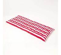 HOMESCAPES Red & White Stripe Garden Bench Cushion 2 Seater Seat Pad for Patio Furniture Kitchen or Dining Bench Indoor & Outdoor Use Comfortable 100% Cotton Thick Cushion 108 cm Wide