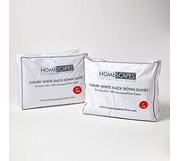 HOMESCAPES 3 in 1 All Seasons Double Duvet 13.5 Tog (4.5 + 9), Luxury White Duck Feather & Down Quilt, Anti Allergy 100% Cotton Cover Down-Proof Winter Duvets, Washable RDS &OEKO-TEX Certified