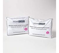 HOMESCAPES 3 in 1 All Seasons Single Duvet 13.5 Tog (4.5 + 9), Luxury White Goose Feather & Down Quilt, Anti Allergy 100% Cotton Cover Down-Proof Winter Duvets, Washable RDS &OEKO-TEX Certified